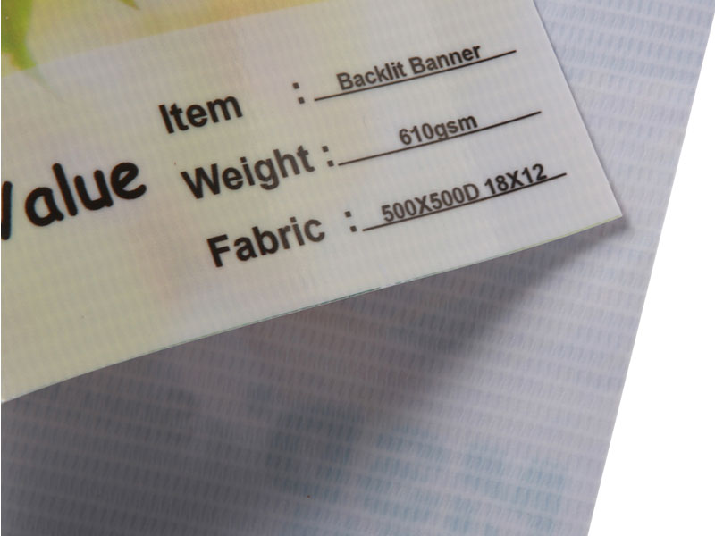 610gsm 可打印层压背光柔性横幅 610gsm 可打印层压背光柔性横幅